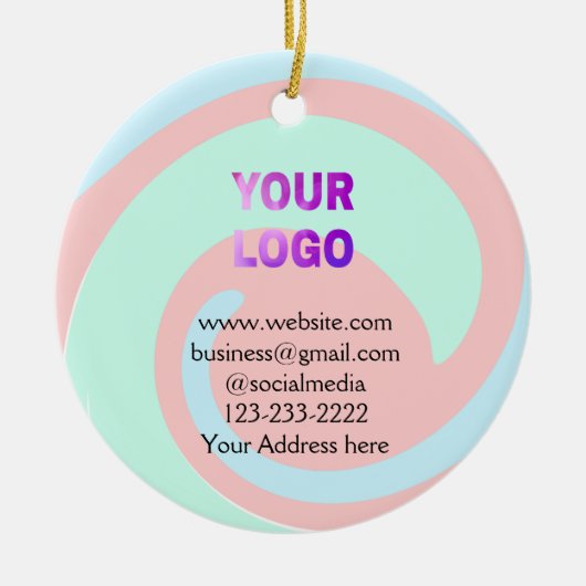 eenvoudige add your logo/design here text pos keramisch ornament (Voorkant)