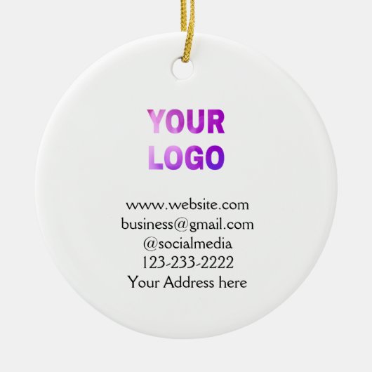 eenvoudige add your logo/design here text pos keramisch ornament (Voorkant)