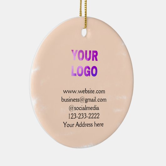 eenvoudige add your logo/design here text pos keramisch ornament (Rechts)