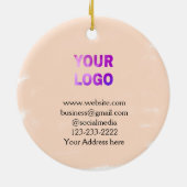 eenvoudige add your logo/design here text pos keramisch ornament (Achterkant)