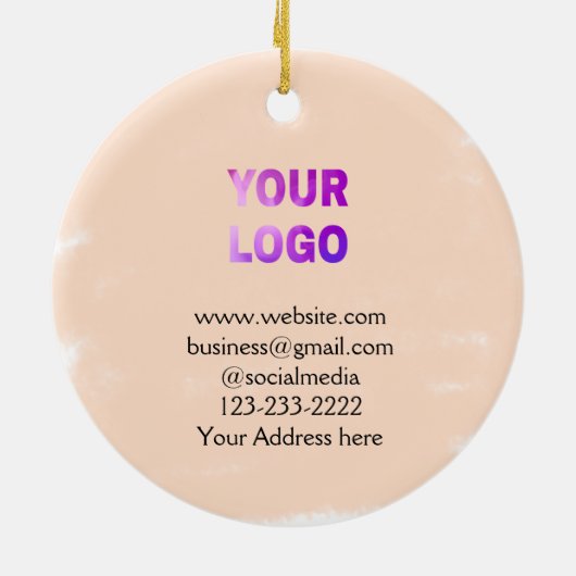 eenvoudige add your logo/design here text pos keramisch ornament (Achterkant)