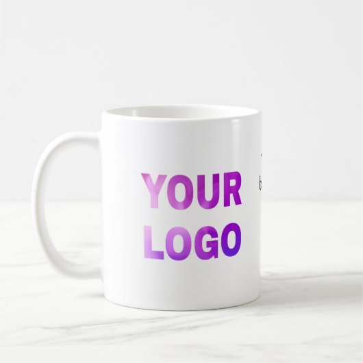 eenvoudige add your logo/design here text pos koffiemok (Links)