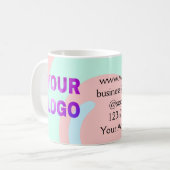 eenvoudige add your logo/design here text pos koffiemok (Voorkant links)