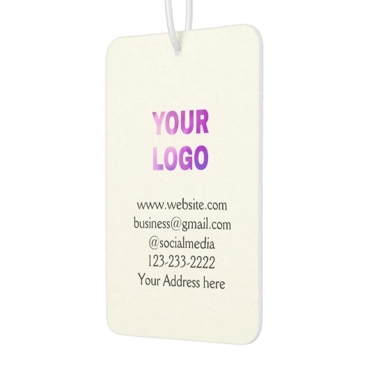 eenvoudige add your logo/design here text pos luchtverfrisser (Links)