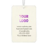 eenvoudige add your logo/design here text pos luchtverfrisser (Achterkant)