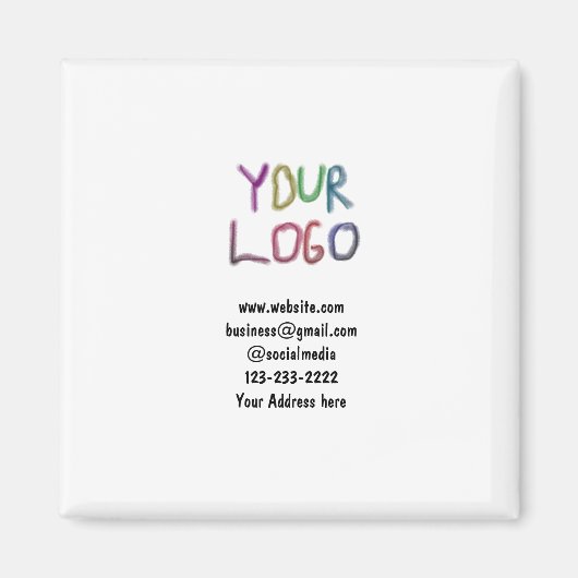 eenvoudige add your logo/design here text pos magneet (Voorkant)