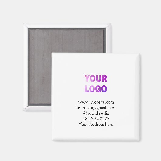 eenvoudige add your logo/design here text pos magneet (Voorkant / Achterkant)