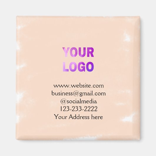 eenvoudige add your logo/design here text pos magneet (Voorkant)