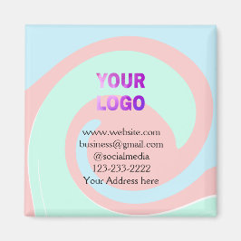 eenvoudige add your logo/design here text pos magneet