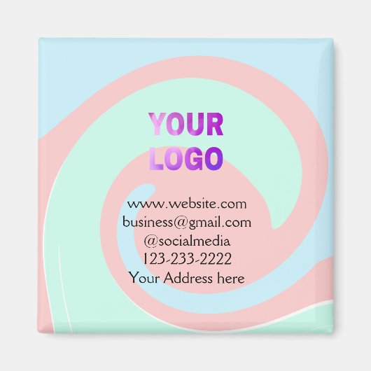 eenvoudige add your logo/design here text pos magneet (Voorkant)