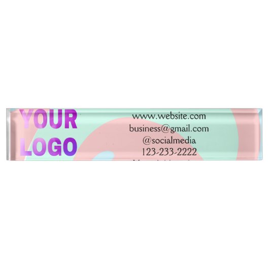 eenvoudige add your logo/design here text pos naambordje (Voorkant)