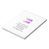 eenvoudige add your logo/design here text pos notitieblok (Linkerzijde)
