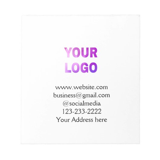 eenvoudige add your logo/design here text pos notitieblok (Voorkant)