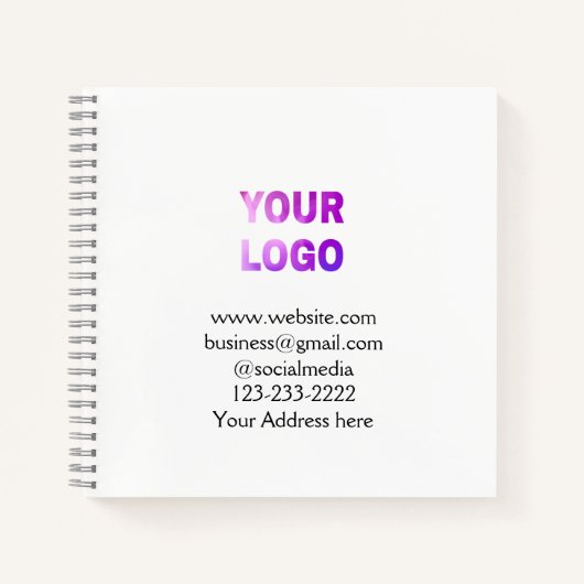 eenvoudige add your logo/design here text pos notitieboek (Voorkant)