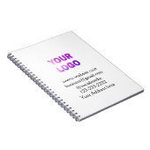 eenvoudige add your logo/design here text pos notitieboek (Rechterzijde)