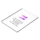 eenvoudige add your logo/design here text pos notitieboek (Linkerzijde)