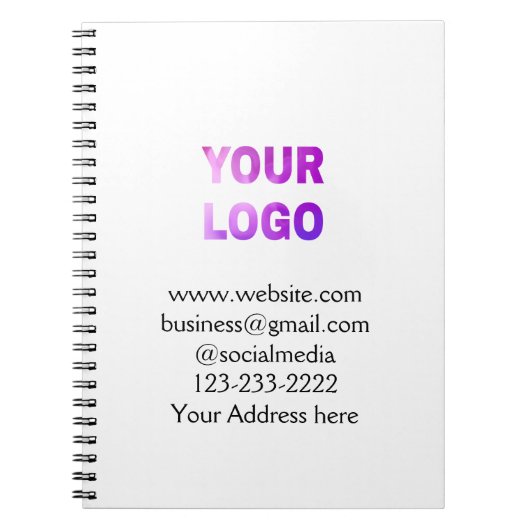 eenvoudige add your logo/design here text pos notitieboek (Voorkant)