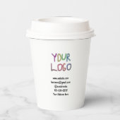 eenvoudige add your logo/design here text pos papieren bekers (Achterkant)