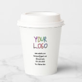 eenvoudige add your logo/design here text pos papieren bekers (Voorkant)