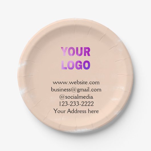 eenvoudige add your logo/design here text pos papieren bordje (Voorkant)