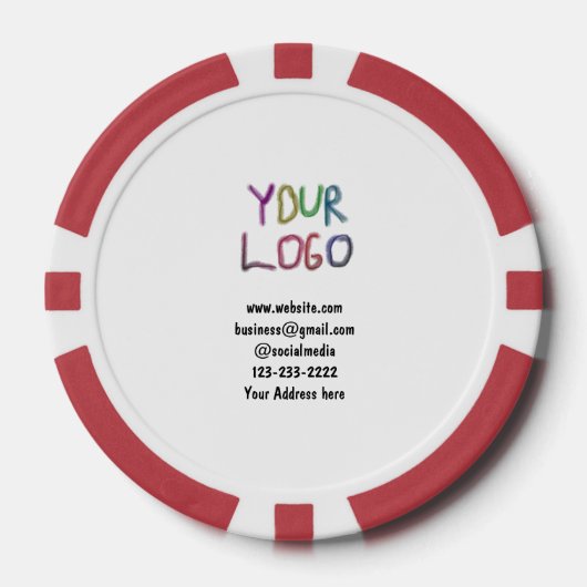 eenvoudige add your logo/design here text pos poker chips (Voorkant)