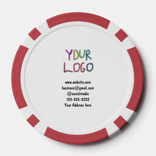 eenvoudige add your logo/design here text pos poker chips (Achterkant)