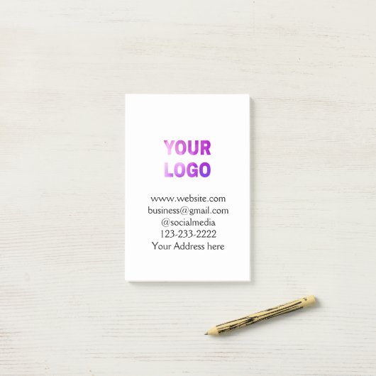 eenvoudige add your logo/design here text pos post-it® notes (Op bureau)