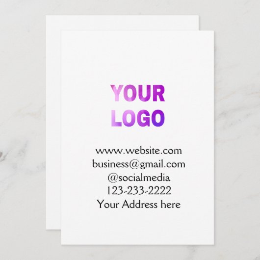 eenvoudige add your logo/design here text pos programmakaart (Voorkant / Achterkant)
