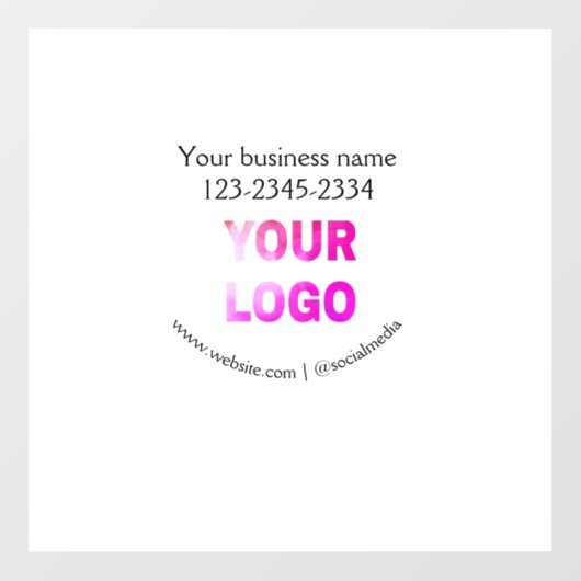 eenvoudige add your logo/design here text pos raamsticker (Vel)