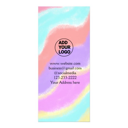 eenvoudige add your logo/design here text pos reclamekaart (Voorkant)