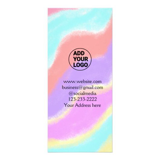 eenvoudige add your logo/design here text pos reclamekaart (Achterkant)