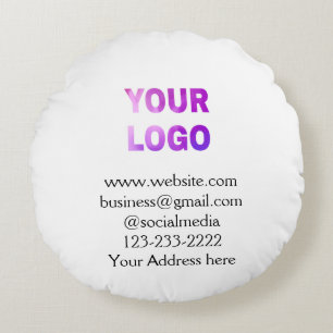eenvoudige add your logo/design here text pos rond kussen