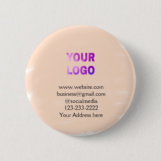 eenvoudige add your logo/design here text pos ronde button 5,7 cm (Voorkant)