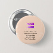 eenvoudige add your logo/design here text pos ronde button 5,7 cm (Voorkant /achterkant)
