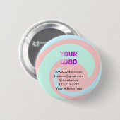 eenvoudige add your logo/design here text pos ronde button 5,7 cm (Voorkant /achterkant)