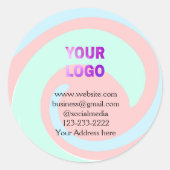 eenvoudige add your logo/design here text pos ronde sticker (Voorkant)