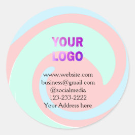 eenvoudige add your logo/design here text pos ronde sticker