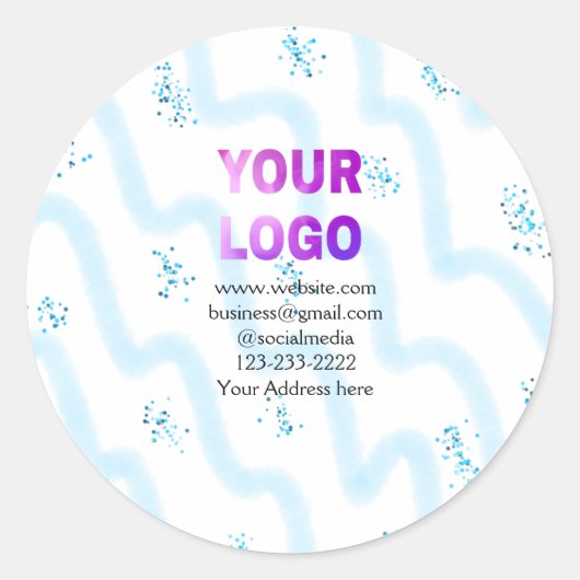 eenvoudige add your logo/design here text pos ronde sticker (Voorkant)