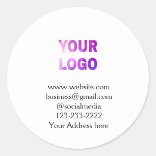 eenvoudige add your logo/design here text pos ronde sticker