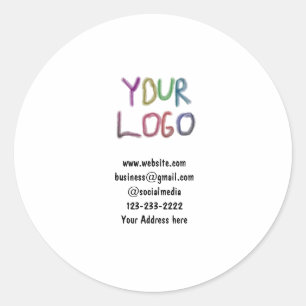eenvoudige add your logo/design here text pos ronde sticker
