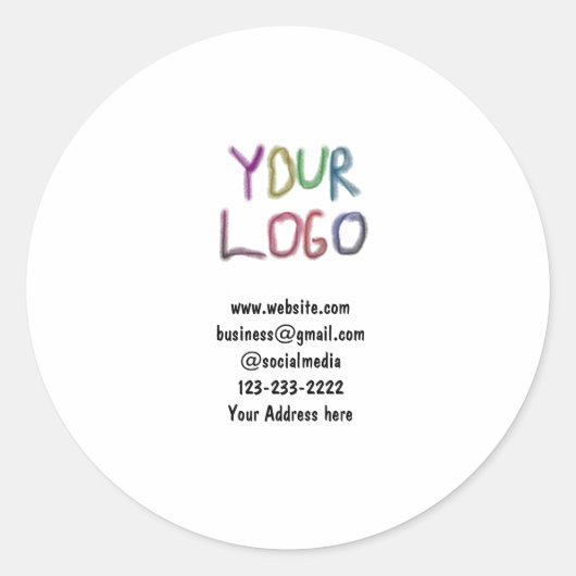 eenvoudige add your logo/design here text pos ronde sticker (Voorkant)