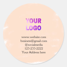 eenvoudige add your logo/design here text pos ronde sticker