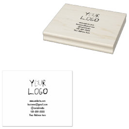 eenvoudige add your logo/design here text pos rubberstempel