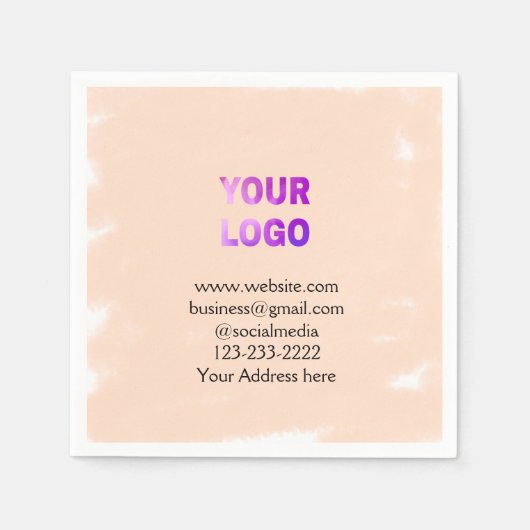 eenvoudige add your logo/design here text pos servet (Voorkant)