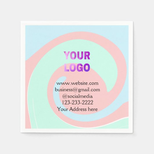 eenvoudige add your logo/design here text pos servet (Voorkant)