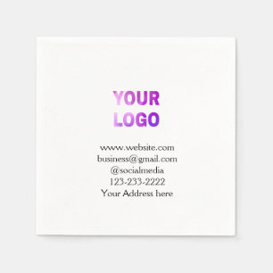 eenvoudige add your logo/design here text pos servet
