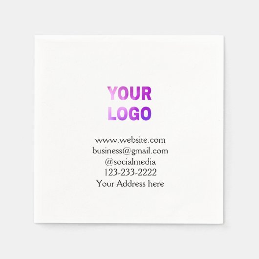 eenvoudige add your logo/design here text pos servet (Voorkant)