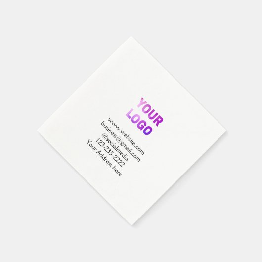 eenvoudige add your logo/design here text pos servet (Hoek)