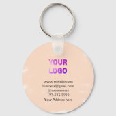 eenvoudige add your logo/design here text pos sleutelhanger (Achterkant)