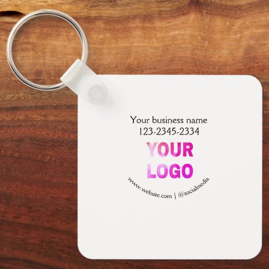 eenvoudige add your logo/design here text pos sleutelhanger (Voorkant)